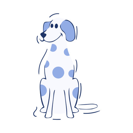 Isolated dog blue silhouette draw vector illustrationのイラスト素材