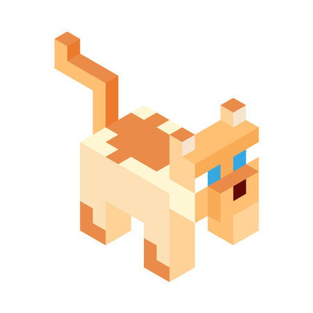 Isolated cat minecraft vector illustrationのイラスト素材