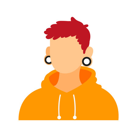 Isolated red woman head vector illustrationのイラスト素材