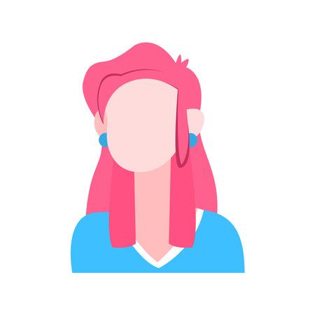 Isolated red woman head vector illustrationのイラスト素材