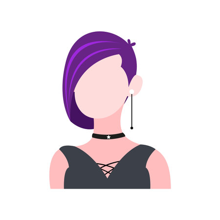 Isolated purple woman head vector illustrationのイラスト素材