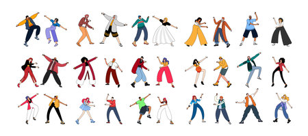 Set of people dancing Hobby Vector