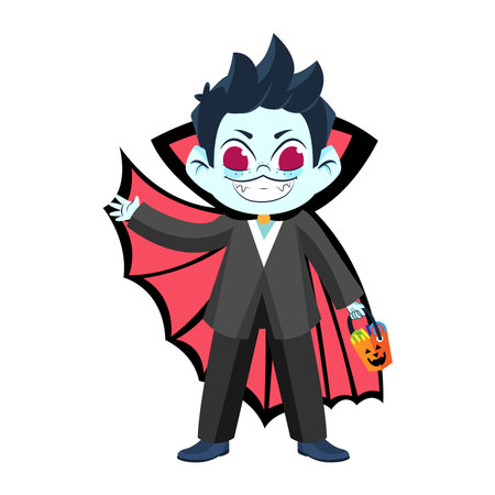 Isolated boy disguised Halloween costume Vectorのイラスト素材