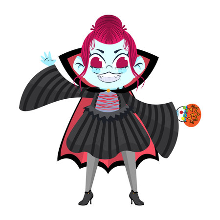 Isolated girl disguised Hallloween costume Vectorのイラスト素材