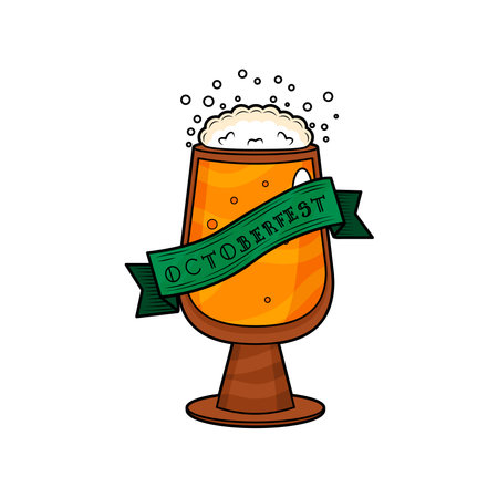 Isolated beer glass with foam Octoberfest Vectorのイラスト素材