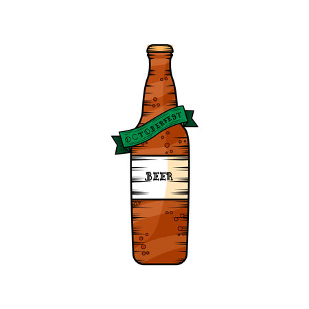 Isolated beer bottle Octoberfest season Vectorのイラスト素材