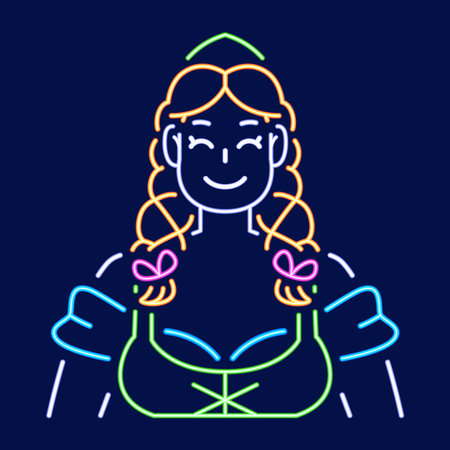 Isolated woman neon vector illustrationのイラスト素材