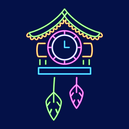 Isolated clock neon vector illustrationのイラスト素材