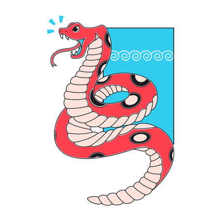 Isolated snake character chinese zodiac symbol Vector