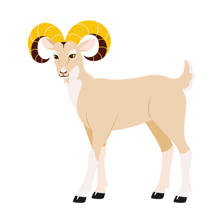 Isolated goat character chinese zodiac symbol Vectorのイラスト素材