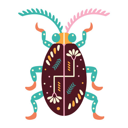 Isolated neutral colored cockroach bug with patterns Vectorのイラスト素材