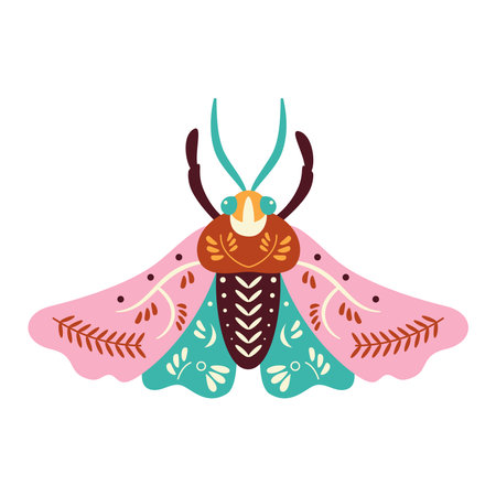 Isolated neutral colored moth with patterns Vectorのイラスト素材
