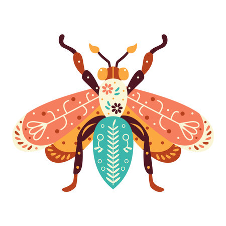 Isolated neutral colored wasp bug with patterns Vectorのイラスト素材