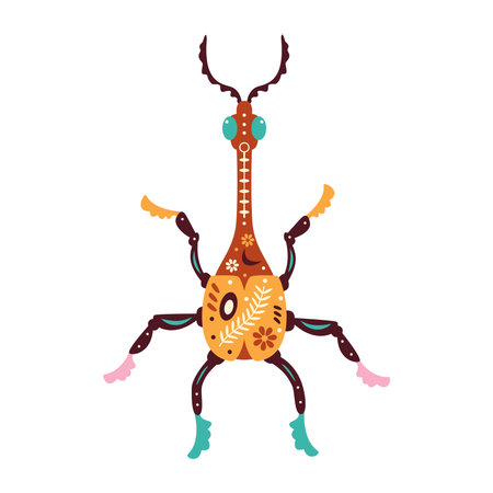 Isolated neutral colored beetle with patterns Vectorのイラスト素材