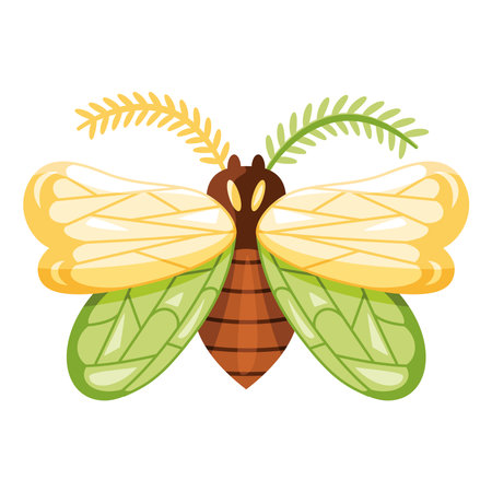 Isolated colored moth icon with details Vectorのイラスト素材