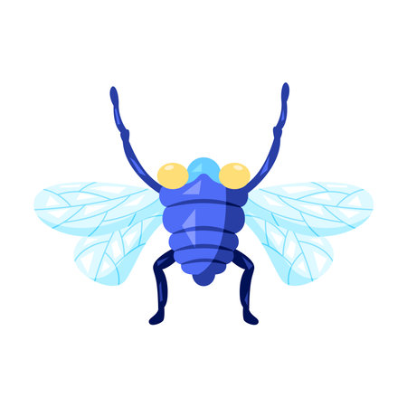 Isolated colored fly bug icon with details Vectorのイラスト素材