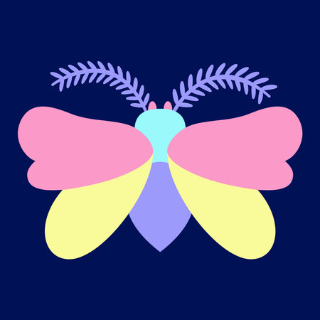 Isolated pastry colored moth icon Vectorのイラスト素材