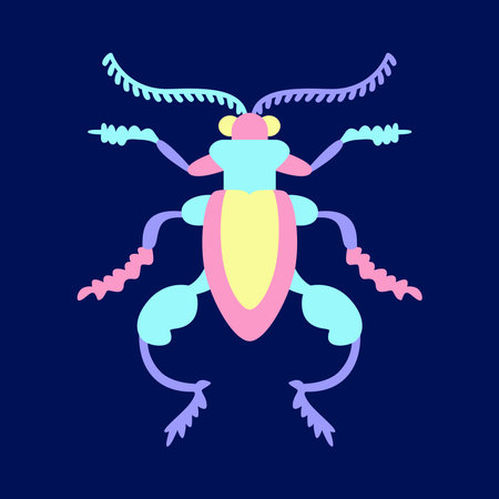 Isolated pastry colored cricket bug icon Vectorのイラスト素材