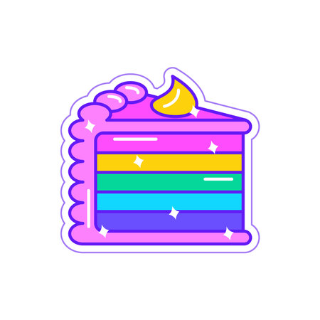 Isolated colored cake lgbt pride icon Vector