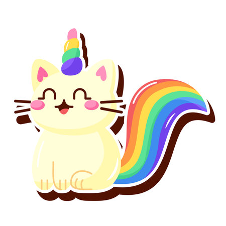 Isolated cute cat lgbt pride icon Vectorのイラスト素材