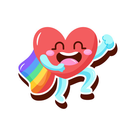 Isolated colored happy heart lgbt pride icon Vectorのイラスト素材