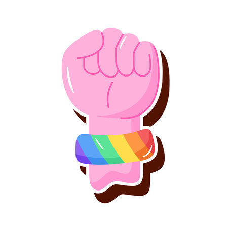 Isolated colored protest hand gesture lgbt pride icon Vectorのイラスト素材