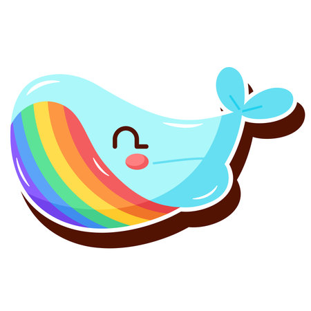 Isolated colored happy whale lgbt pride icon Vectorのイラスト素材