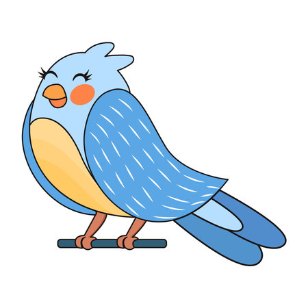 Isolated cute birds in love Floral frame Vectorのイラスト素材