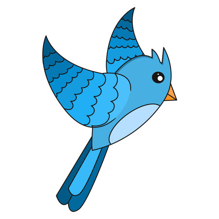 Isolated cute bird cartoon kawaii Vectorのイラスト素材