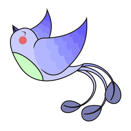 Isolated cute bird cartoon kawaii Vectorのイラスト素材