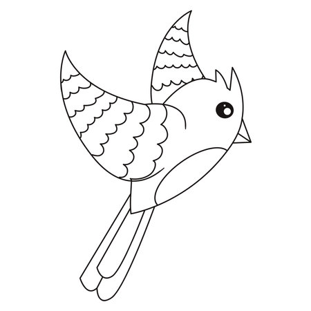 Isolated cute bird cartoon kawaii Vectorのイラスト素材