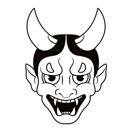 Isolated devil asian draw vector illustrationのイラスト素材