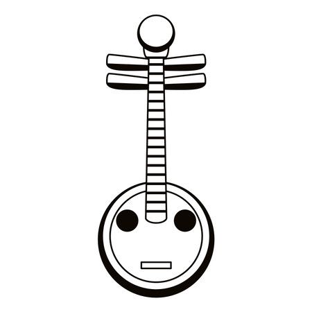 Isolated instrument asian draw vector illustrationのイラスト素材