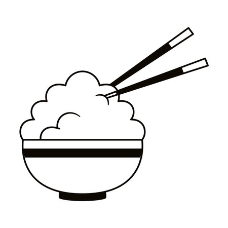 Isolated bowl food asian draw vector illustrationのイラスト素材