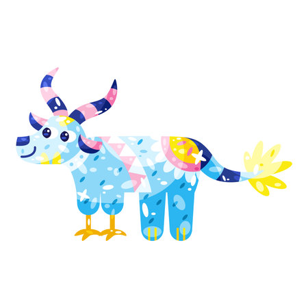 Isolated colored bull alebrije icon Vectorのイラスト素材