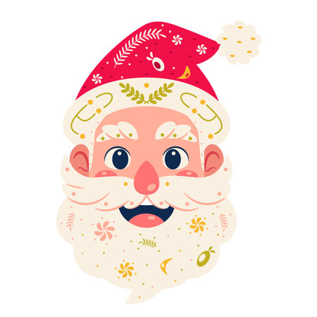 Vector Cartoon Cute Christmas Santa Illustration Isolatedのイラスト素材