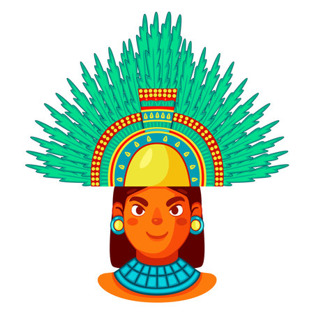 Vector Cartoon Cute Mexican Native llustration Isolatedのイラスト素材