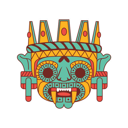 Vector Cartoon Cute Mexican Mask llustration Isolatedのイラスト素材
