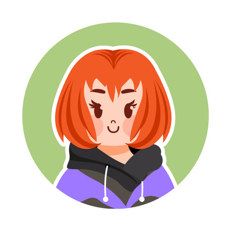 Vector Cartoon Cute Kawaii Kid Face Isolatedのイラスト素材