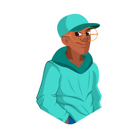 Vector Cute Cartoon Cute Young Man Isolatedのイラスト素材