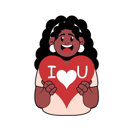 Vector Cartoon Cute Saint Valentine Sticker Illustrationのイラスト素材