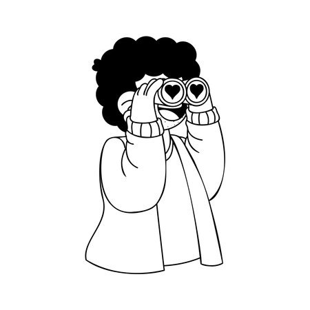 Vector Cartoon Cute Saint Valentine Sticker Illustrationのイラスト素材