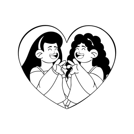 Vector Cartoon Cute Saint Valentine Sticker Illustrationのイラスト素材