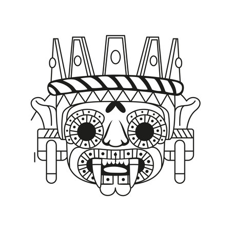 Vector Cartoon Cute Mexican Mask llustration Isolatedのイラスト素材