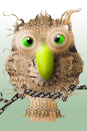 Sweet and lonely cartoon lovebird missing a partner at valentines dayの写真素材