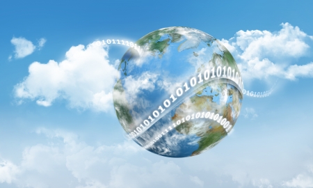 Cloud Computing on Earth with Digits and Cloudsの写真素材