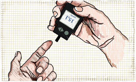 Healthcare Illustration about Diabetes Glucose Testの写真素材
