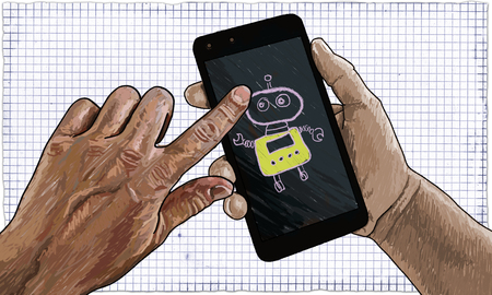 AI - Artificial intelligence aka Machine Intelligence demonstrated with a Natural Hand and a Robot...