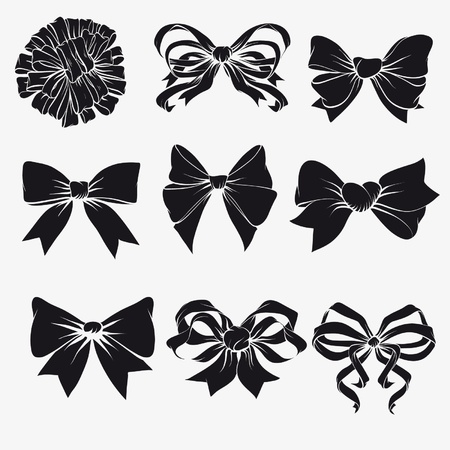 Set of bows isolated on a whiteのイラスト素材