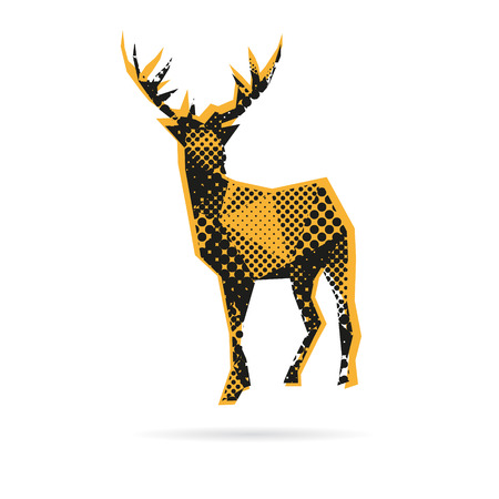 Deer abstract isolated on a white background, vector illustrationのイラスト素材